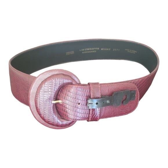 Liz Claiborne Accessories Women's Belt Genuine Leather Pink Medium 2571 - Picture 1 of 6